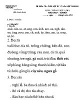 Đề kiểm tra cuối học kỳ I môn Tiếng Việt Lớp 1 (Chân trời sáng tạo) - Năm học 2020-2021